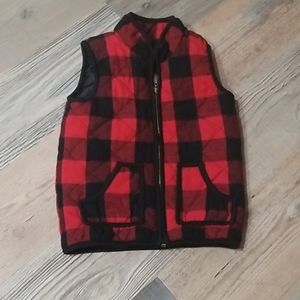Girls buffalo plaid vest